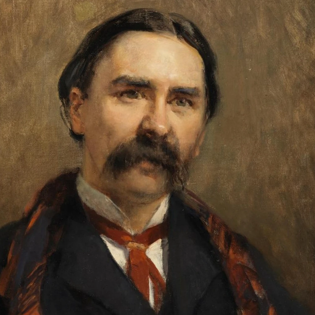 Detail view of the Collector’s Edition portrait of Dr Douglas Hyde on archival matte paper