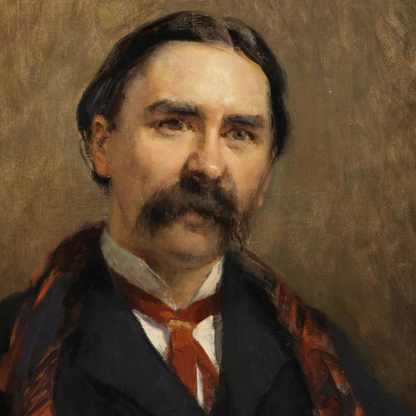 Detail view of the Collector’s Edition portrait of Dr Douglas Hyde on archival matte paper