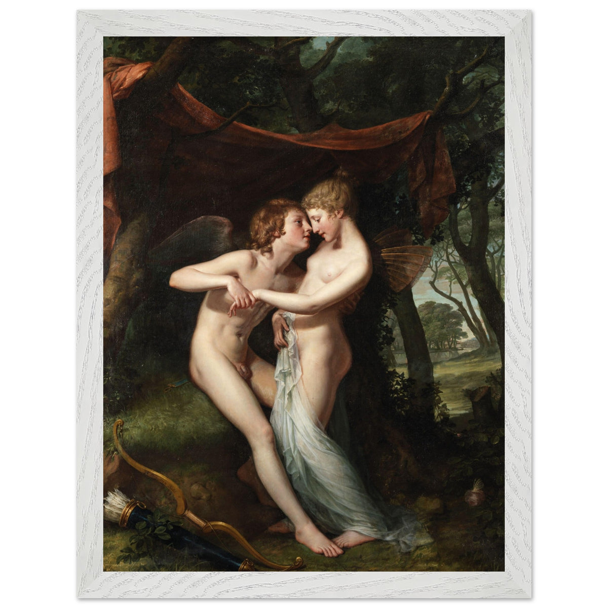 Hugh Douglas Hamilton Cupid and Psyche in a white frame, straight-on