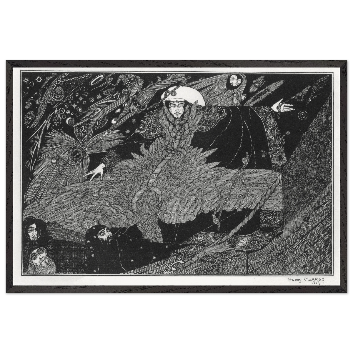 The Albatross About His Neck by Harry Clarke, print in a frame