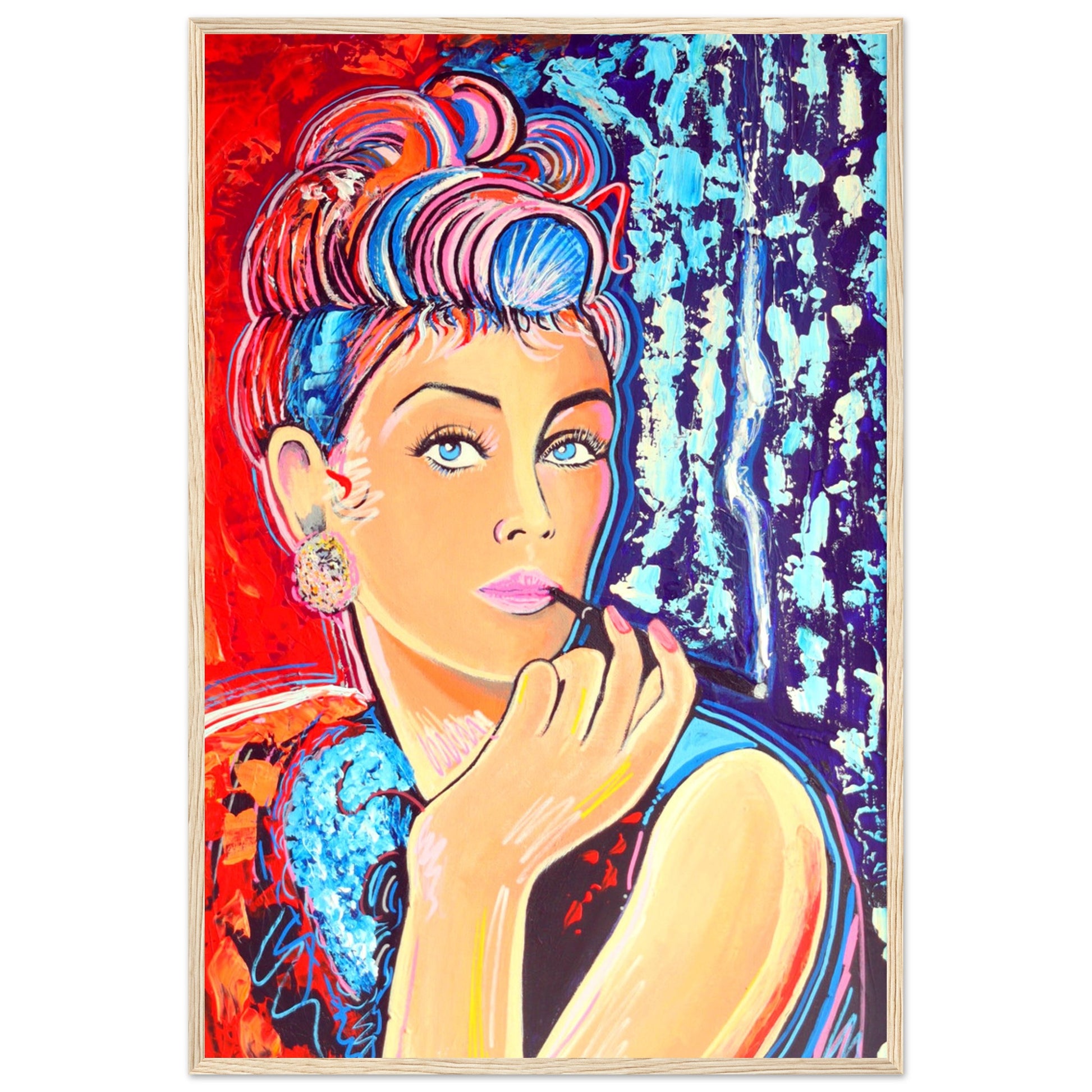 Breakfast at Tiffany's is a open edition framed wall art print by Irish Artist &nbsp;Ó Maoláin, it depicts the movie star Audrey Hepburn and it reminds us of the old romantic ideals of Hollywood, wrapped up in 1960s glitz and glam.