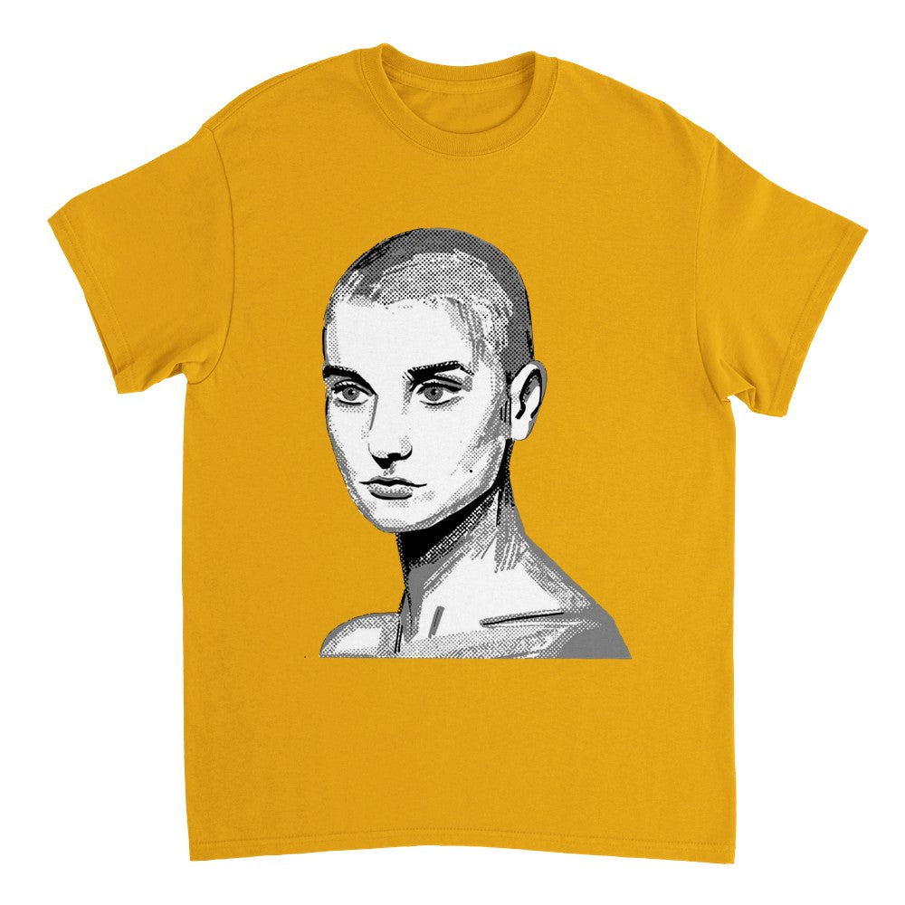 Sinead O'Connor Vintage-Inspired T-Shirt, Retro Music Tee celebrating the Irish singer and protest icon. Timeless artistry captured in this unisex tee, available in various sizes for fans.