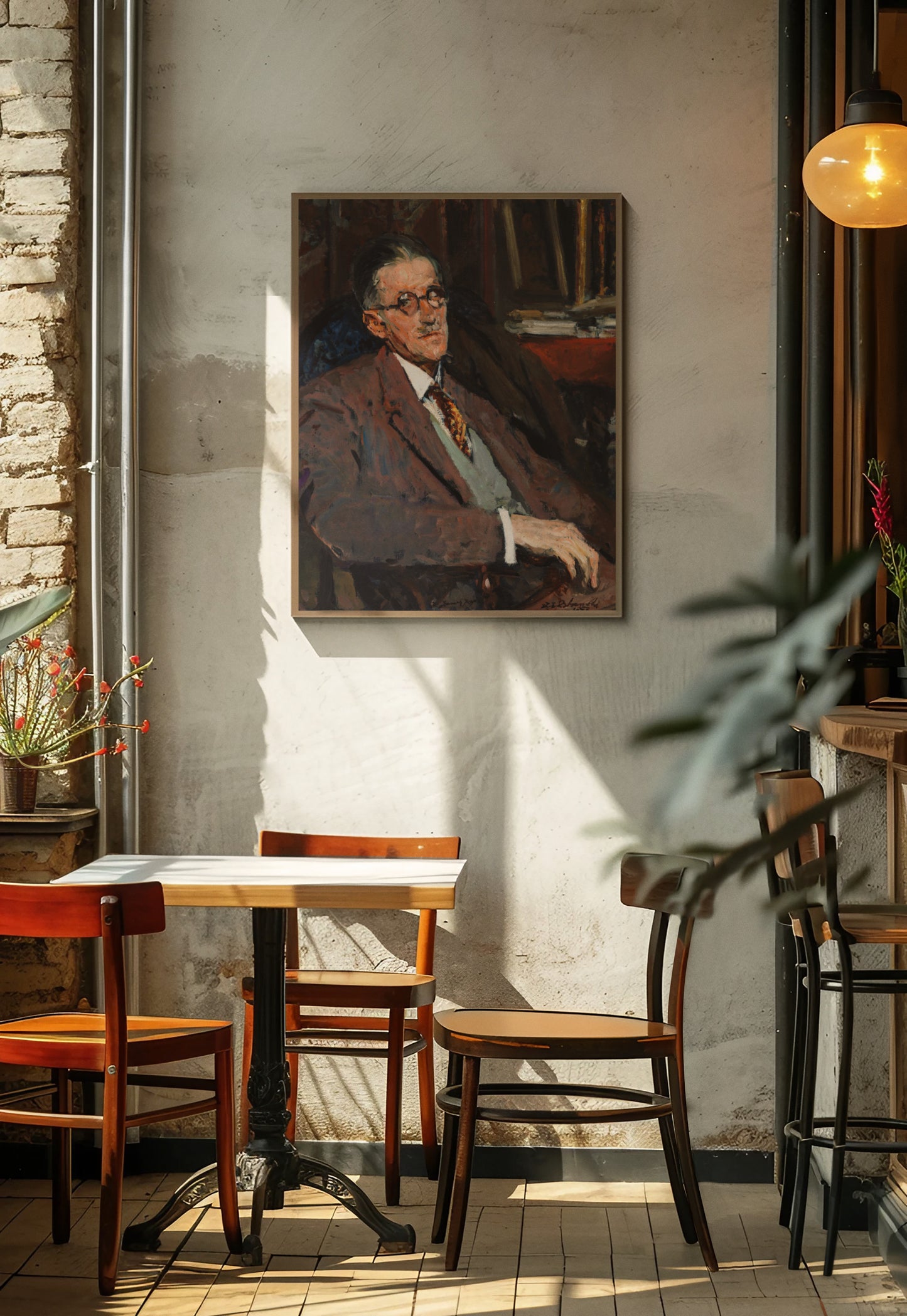 Portrait of James Joyce by Artist: Jacques-Emile Blanche, 1861-1942 Framed Art Print