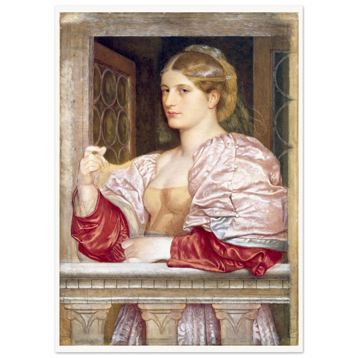 Frederic William Burton A Venetian Lady, unframed print with a white border