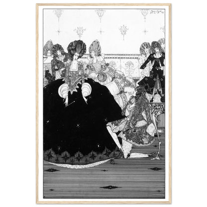 He Takes the Gift with Reverence, Harry Clarke illustration art print in a light oak wooden frame