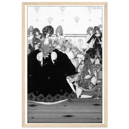 He Takes the Gift with Reverence, Harry Clarke illustration framed print in a natural oak frame