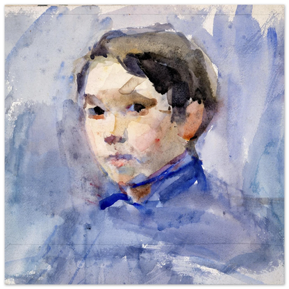 Head of a Young Boy by Clare Marsh, Irish portrait unframed art print
