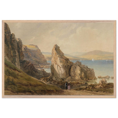 Henry Newton A Bay near Howth print in a light oak frame