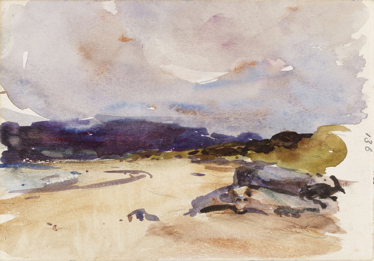 A Bay and Distant Mountains, watercolour sketch by Nathaniel Hone the Younger