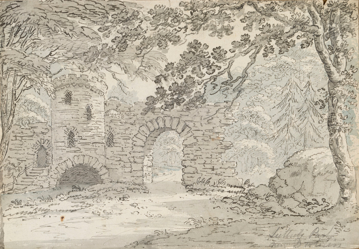 The Rustic Arch, Luttrelstown Castle, County Dublin, ink and wash drawing by Christopher Machell