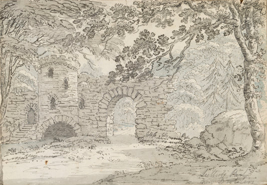 The Rustic Arch, Luttrelstown Castle, County Dublin, ink and wash drawing by Christopher Machell
