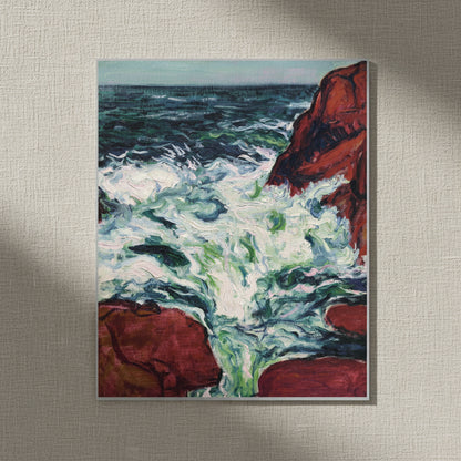 Marée Montante by Roderic O'Conor print on a textured linen wall in soft side light
