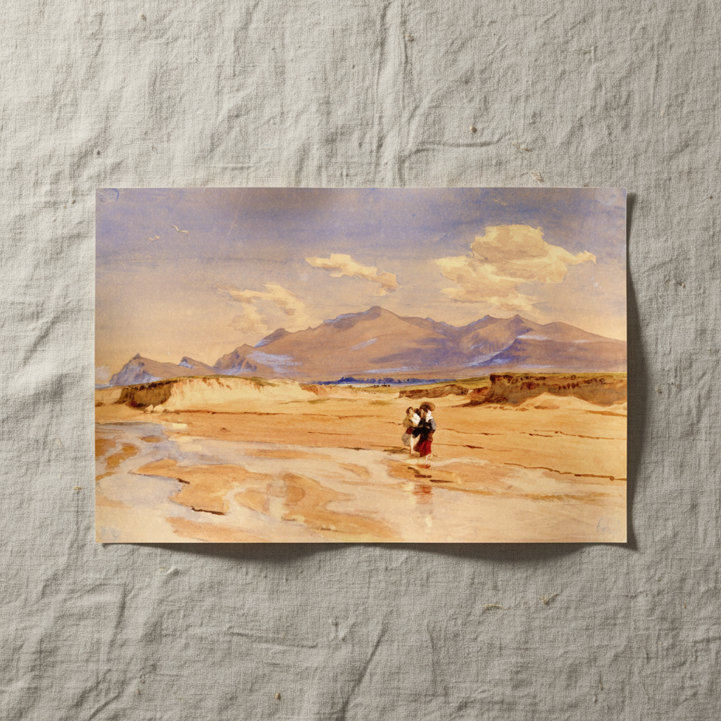 Muiríoch Beach, Corca Dhuibhne, Co. Kerry by Frederic William Burton, unframed print on linen