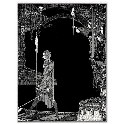 Myself No Power, 1923, Harry Clarke black and white illustration for Poe's William Wilson