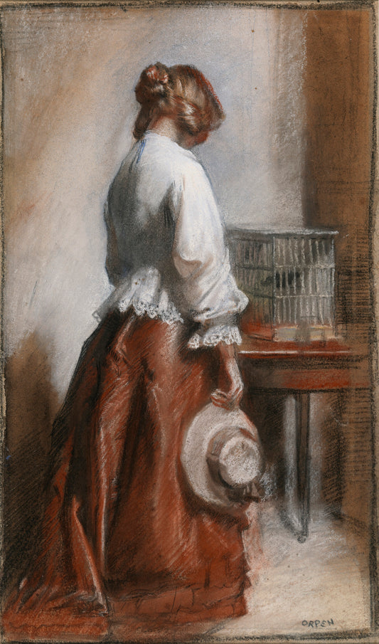 Lady with a Birdcage, pastel by William Orpen, 1903