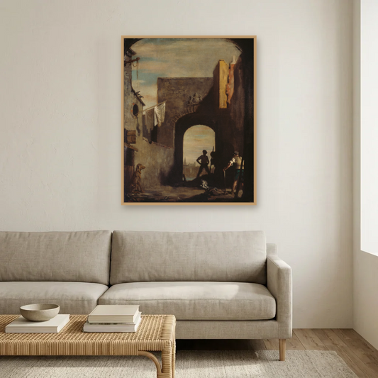 The Knacker's Yard art print, framed and hung in a living room