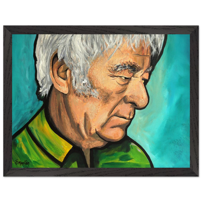 Seamus Heaney Irish poet framed wall art in black frame, 30x40cm – premium decor piece