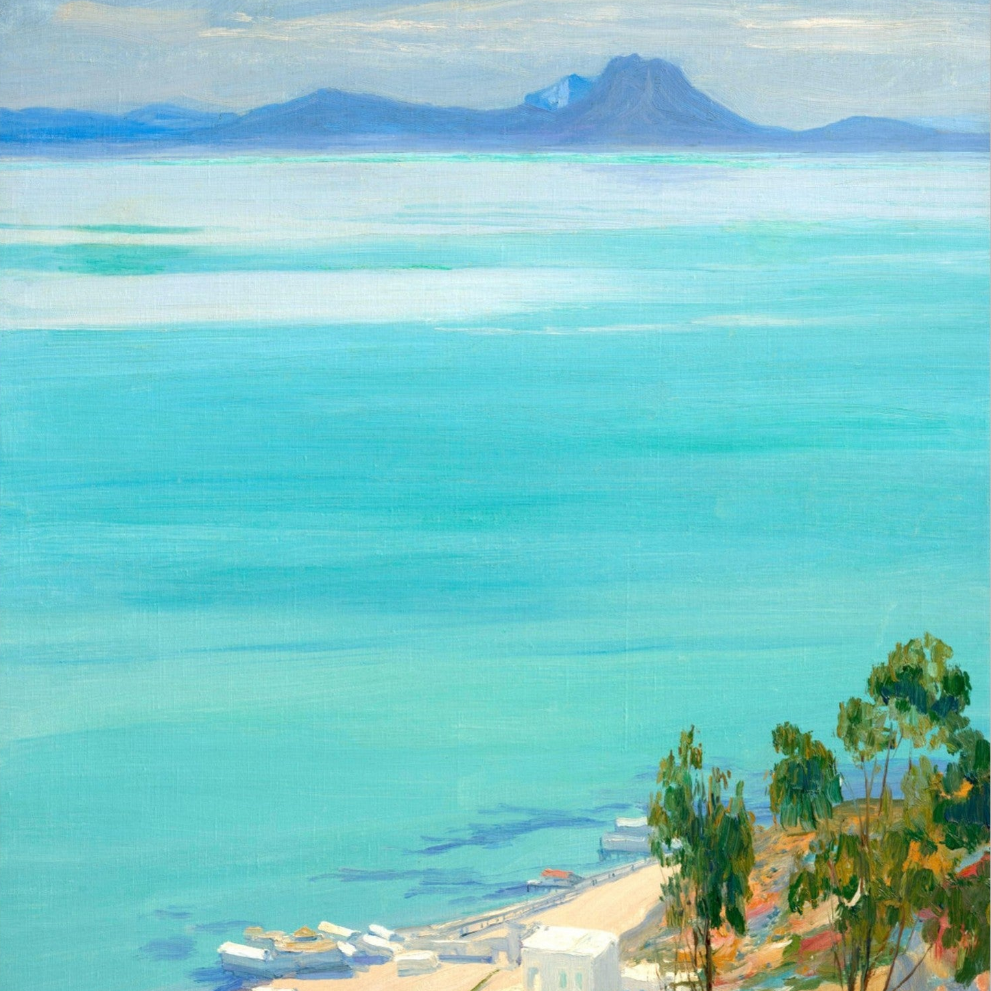 The Bay of Tunis, Morning by Sir John Lavery, Impressionist seascape Gallery Edition art print