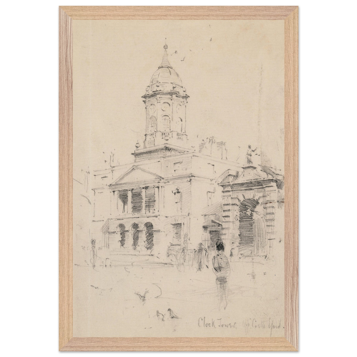 The Bedford Tower, Dublin Castle by Rose Barton in a light oak frame