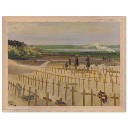 The Cemetery Etaples Irish art print 30x40 cm in natural oak wood frame Collector’s Edition