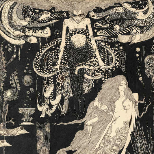 The Little Sea Maid by Harry Clarke, Irish symbolist illustration art print with mythic sea imagery