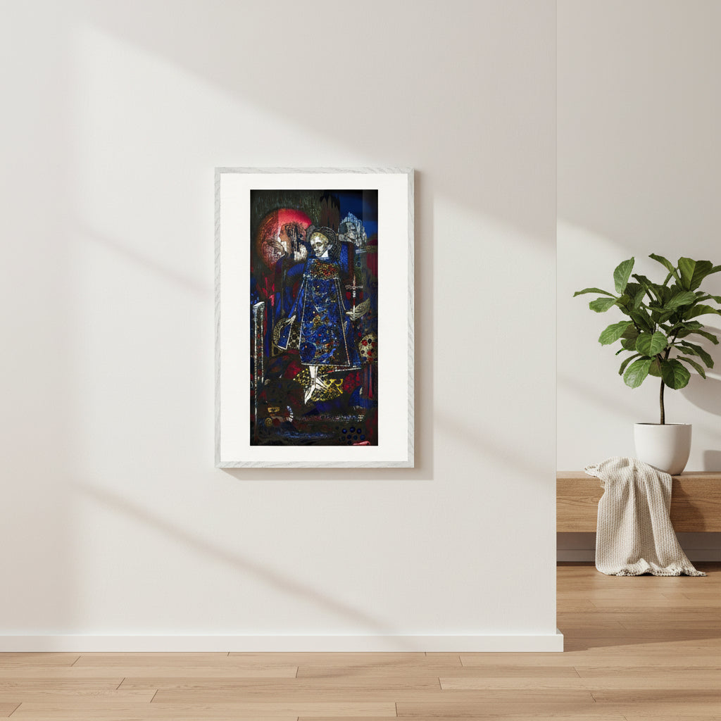 The Song of the Mad Prince by Harry Clarke, Collector’s Edition framed art print in white wood frame size: 40 × 80 cm.  
