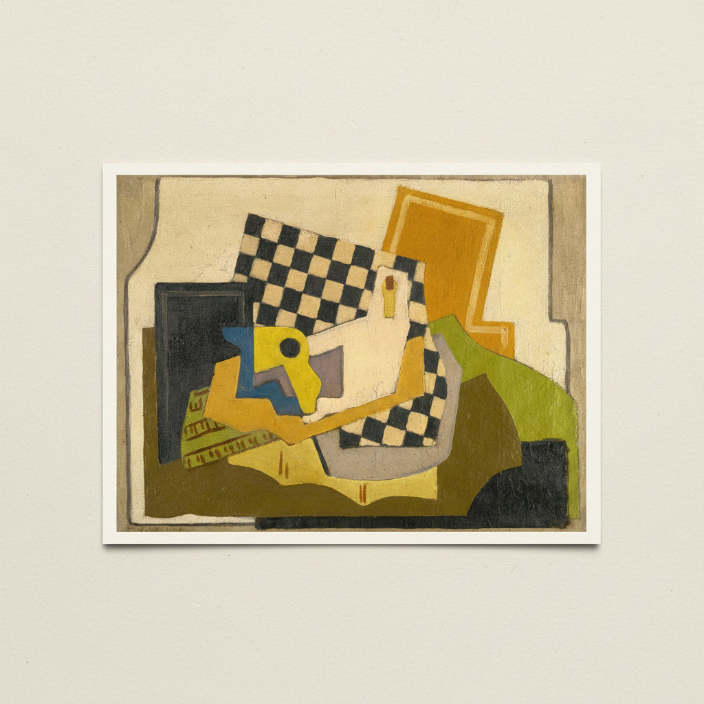 Composition (Chessboard) by Mainie Jellett unframed print on a cream background