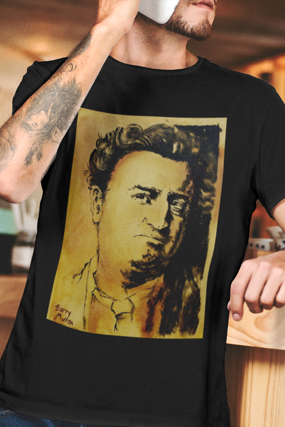 Brendan Behan T-Shirt - Wearable Art by Irish Artists