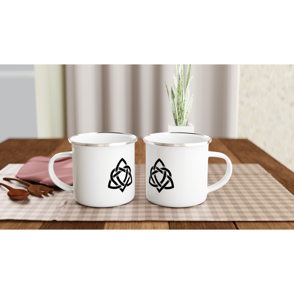 Black & White Celtic Design 12oz Enamel Mug